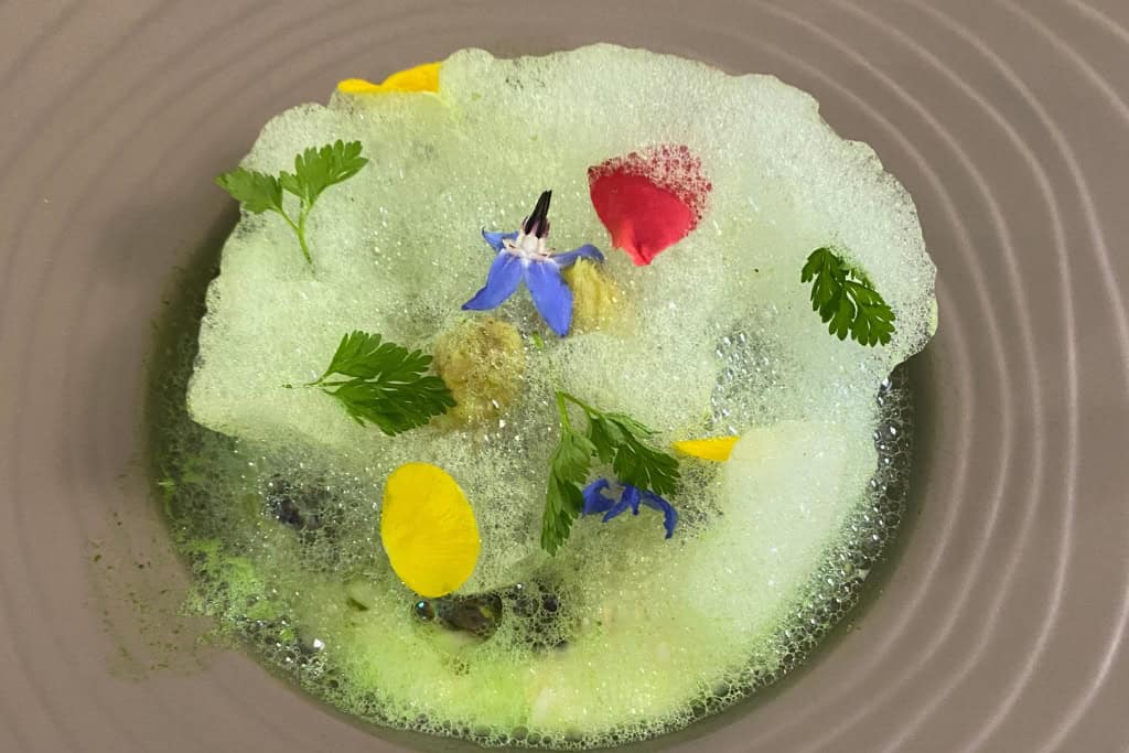 Is Lyon Worth Visiting? Foam appetizer from Le Bœuf d'Argent in Lyon, France