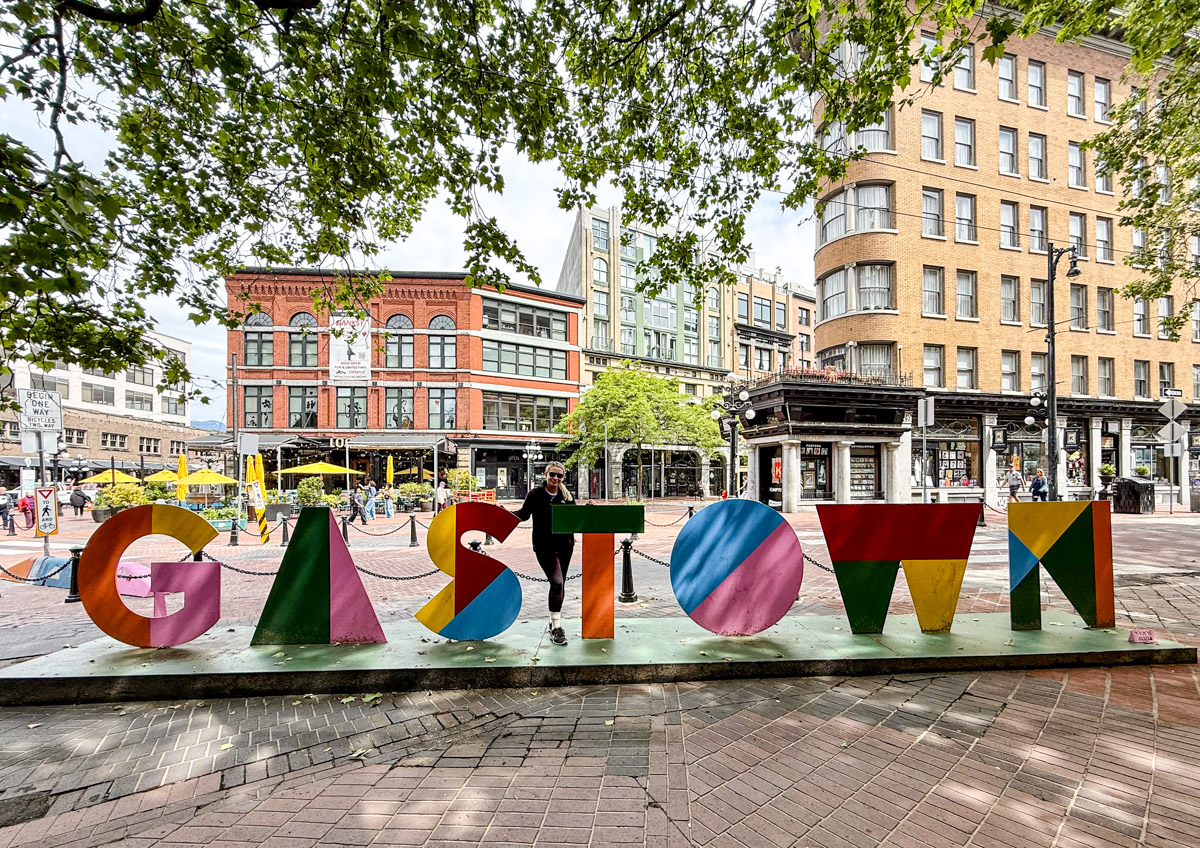 Gastown colorful city landmark with Eleanor at the center.