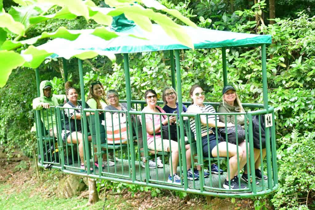 Tram at Rainforest Adventure in St. Lucia