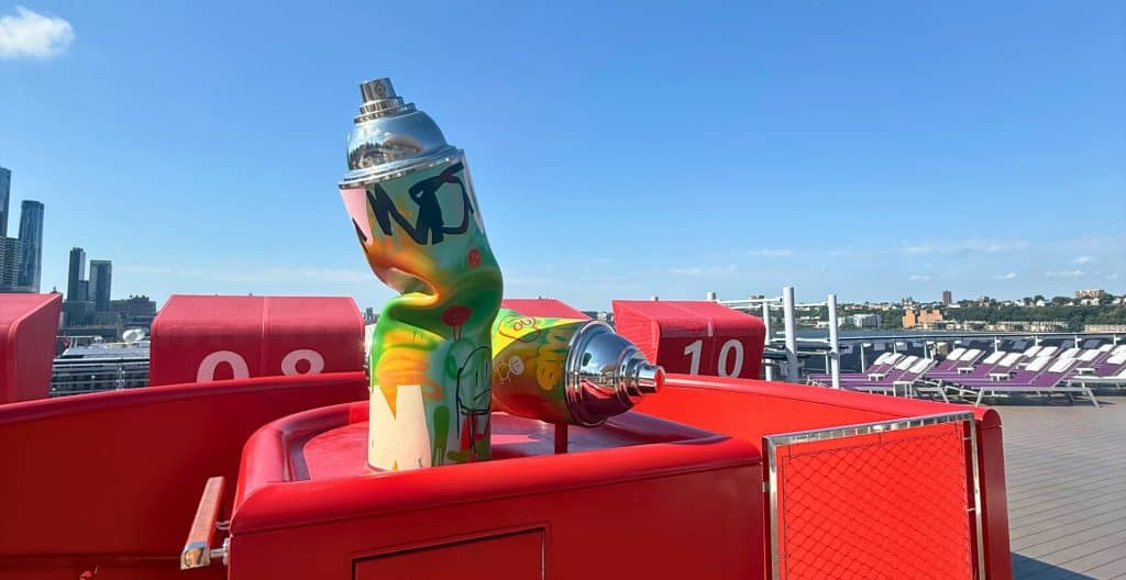 Photo of spray can art on Deck 16 of Brilliant Lady